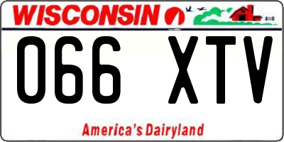 WI license plate 066XTV