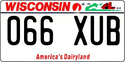 WI license plate 066XUB