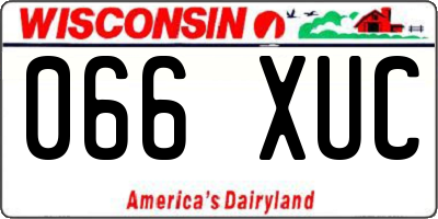 WI license plate 066XUC