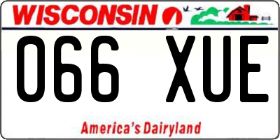 WI license plate 066XUE