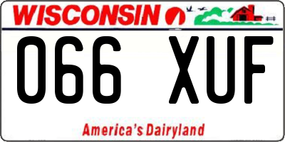 WI license plate 066XUF