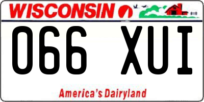 WI license plate 066XUI