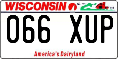 WI license plate 066XUP