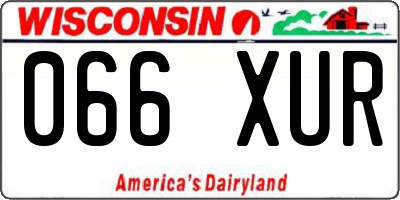 WI license plate 066XUR