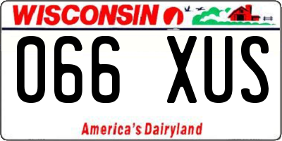 WI license plate 066XUS