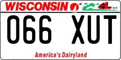 WI license plate 066XUT