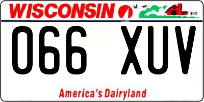 WI license plate 066XUV