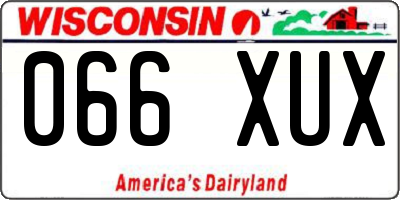 WI license plate 066XUX