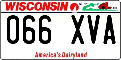 WI license plate 066XVA