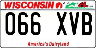 WI license plate 066XVB