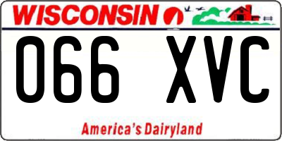 WI license plate 066XVC