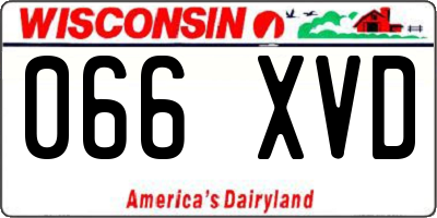 WI license plate 066XVD