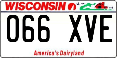 WI license plate 066XVE