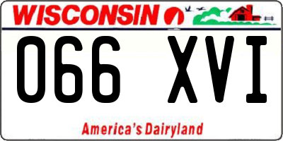 WI license plate 066XVI