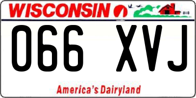 WI license plate 066XVJ