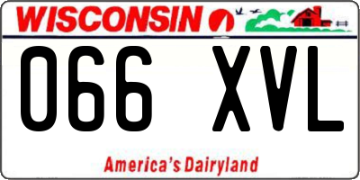 WI license plate 066XVL