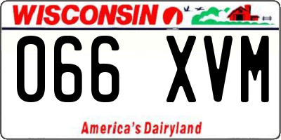 WI license plate 066XVM