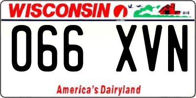 WI license plate 066XVN