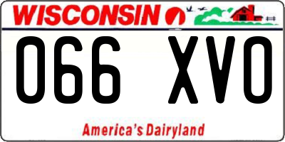 WI license plate 066XVO