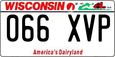 WI license plate 066XVP