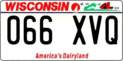 WI license plate 066XVQ