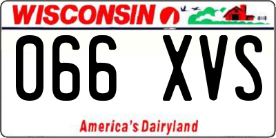 WI license plate 066XVS