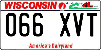 WI license plate 066XVT