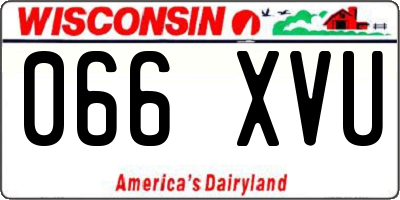 WI license plate 066XVU