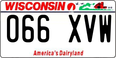 WI license plate 066XVW