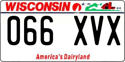 WI license plate 066XVX