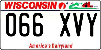 WI license plate 066XVY