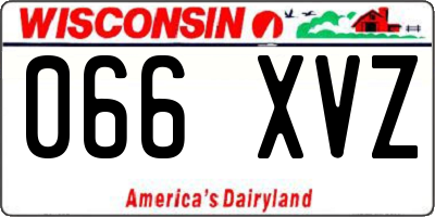 WI license plate 066XVZ
