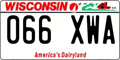 WI license plate 066XWA