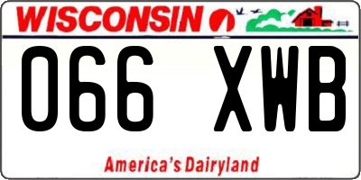 WI license plate 066XWB