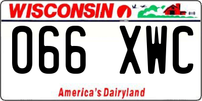 WI license plate 066XWC