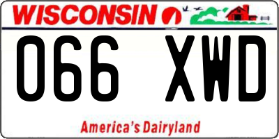 WI license plate 066XWD