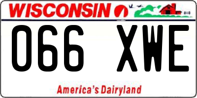 WI license plate 066XWE