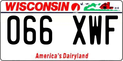 WI license plate 066XWF