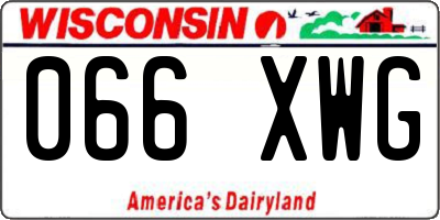 WI license plate 066XWG
