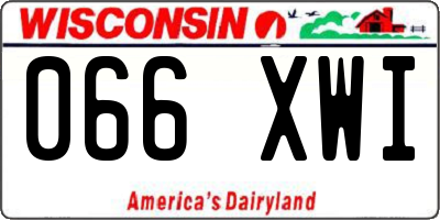 WI license plate 066XWI