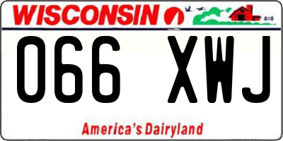 WI license plate 066XWJ