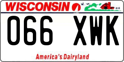 WI license plate 066XWK