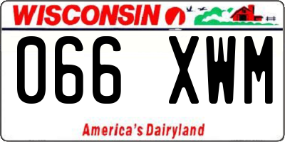 WI license plate 066XWM
