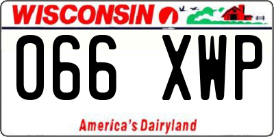 WI license plate 066XWP