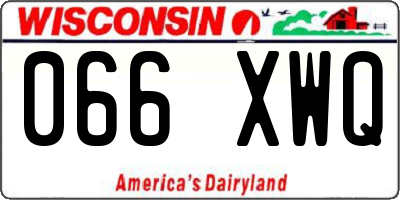 WI license plate 066XWQ