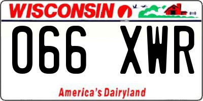 WI license plate 066XWR