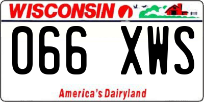 WI license plate 066XWS