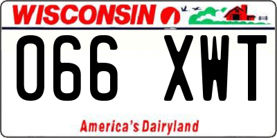 WI license plate 066XWT