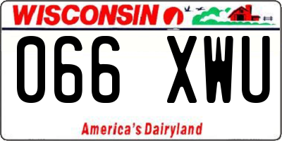 WI license plate 066XWU