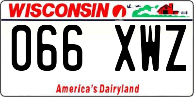 WI license plate 066XWZ